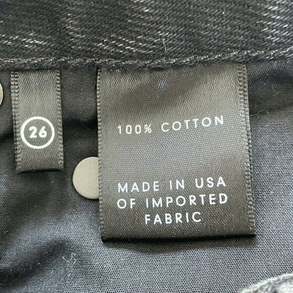 GRLFRND Eva's Studded Gusset A-Frame Black Denim Mini Skirt Sz 26 NWT - Picture 8 of 9